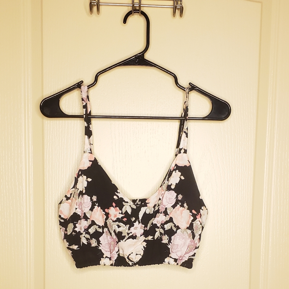 Black and Pink Floral Top